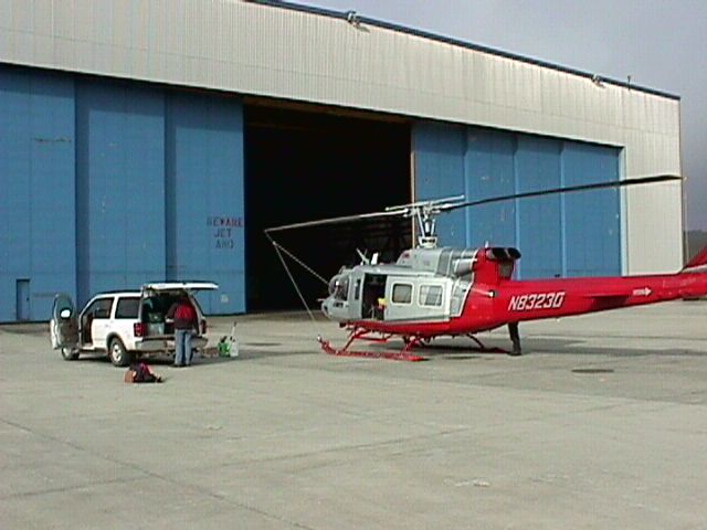 The Temsco Bell 212 (Huey) heliocopter before our safety briefings on one of our 2 short trips